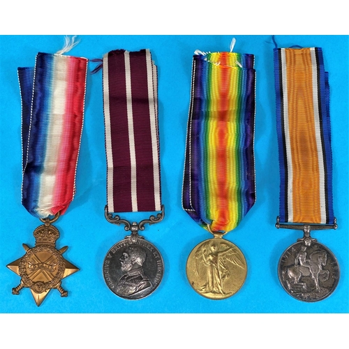 92 - A World World I Meritorious group of 4 medals to 1222/527032 Pte/S.Sjt Arthur Jenkins RAMC comprisin... 