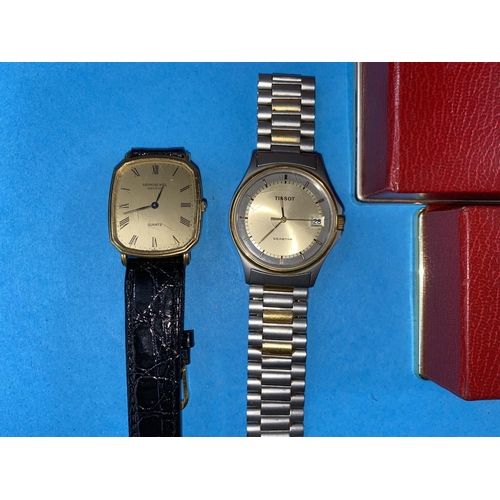 560 - 3 Omega watch cases, Tissot Seastar and a Raymond Weil watch