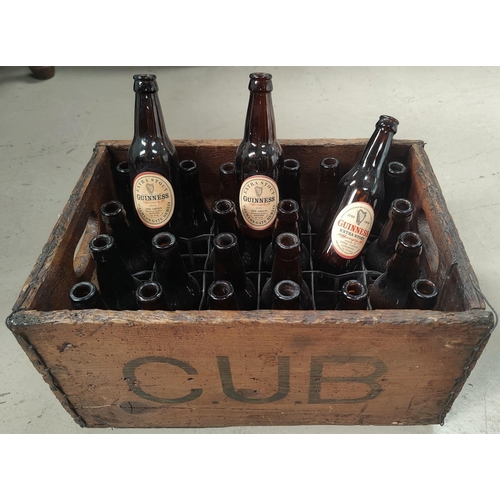 1 - Ac selection of vintage breweriana including an early 20th century pine crate marked CUB containing ... 
