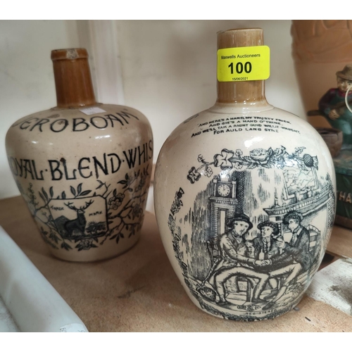 100 - 2 stoneware whisky advertising jugs, Auld Lang Syne and The Royal Blend Whisky 'JEROBOAM'