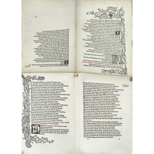 173 - WILLIAM MORRIS - THREE GALLEY PROOFS from the KELMSCOTT PRESS: Beowulf, Well at the World's End and ... 