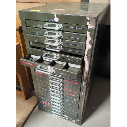 42 - A metal collector's/tool cabinet with 20 drawers height 58cm