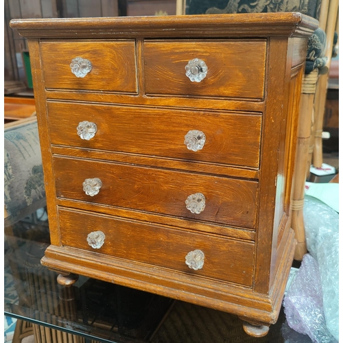 53 - A Victorian miniature chest of drawers, scumbled finish, 44 x 26 x 49 cm