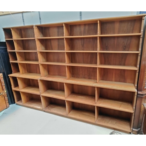 743 - A large 2 piece library bookcase with open front and multiple shelves - The bookcases also separate ... 