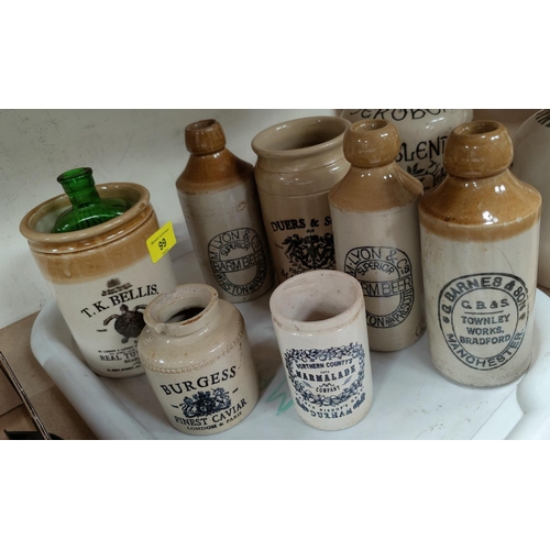 99 - 7 various stoneware bottles and containers, some with advertising / makers details