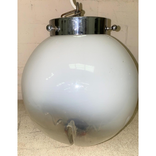 363a - An Italian mid 20th century ceiling light globe in the manner of Mazzega with shaped glass globe and... 