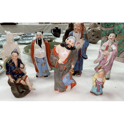 444 - A selection of various Chinese figures, sages etc (6)