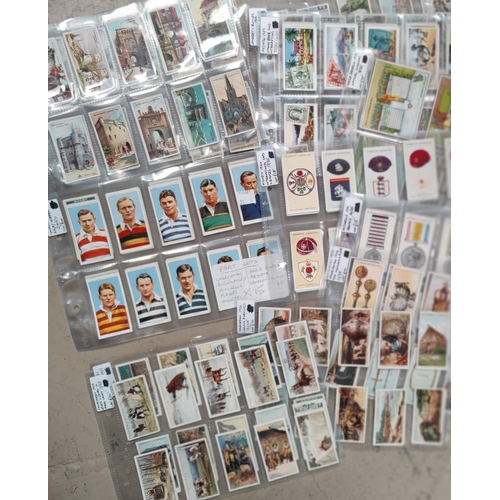 190K - A selection of various parts etcs of cigarette cards including 1935 Rugby Internationals, Medals, In... 