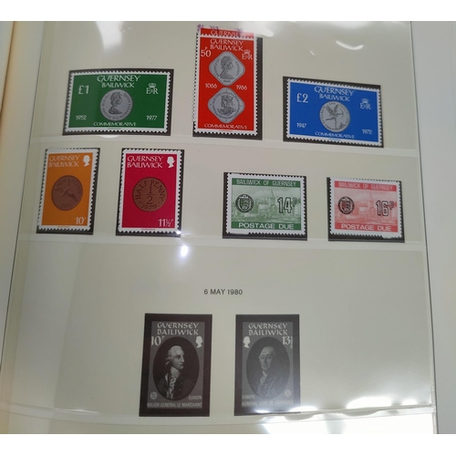 245 - GUERNSEY:  a collection of mint stamps in two albums 1969-2010, a similar collection for ALDERNEY, 1... 