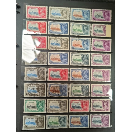 284 - A collection of British Colonial 1935 GV Silver Jubilee stamps, mint and used. GVI Coronation, GVI 1... 