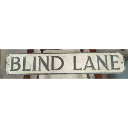 110E - A cast metal sign, 'Blind Lane'