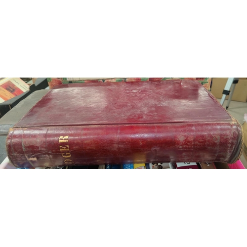 151A - A very large red leather bound 19th century ledger dating from 1863 all with local people and areas ... 