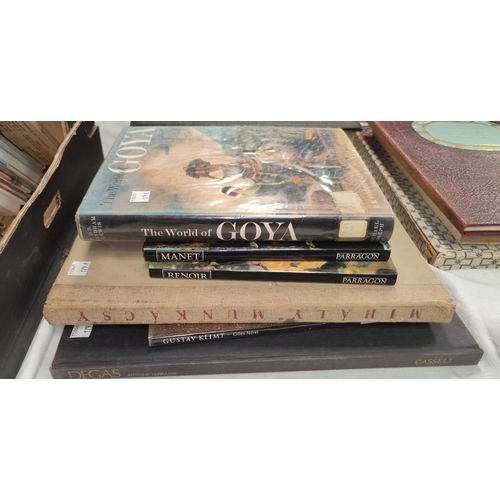 179A - A selection of books on Artists , Mihály Munkácsy 1952 publication, The World of Goya etc