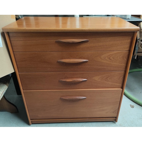 671A - A mid 20th century teak chest of four drawers by Austinsuite