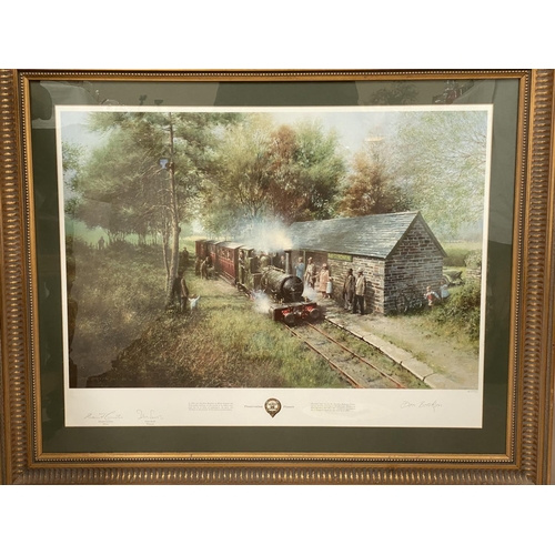 604 - After Don Breckon, signed limited edition print of train preservation pioneer; signed by Driver & Fr... 