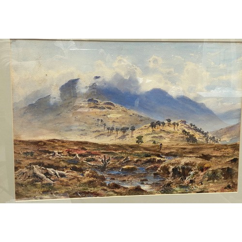 622 - H Moxon Cook:  Mountainous river landscape, watercolour, signed, 37 x 55 cm, framed