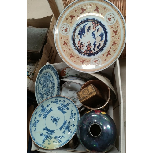 22B - A Japanese charger and a selection of modern oriental and other ceramics
