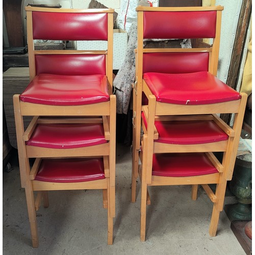 769B - A set of 6 light wood modern chapel chairs