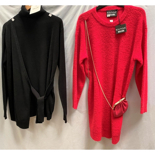 203 - A Diane von Furstenberg black roll neck wool and cashmere jumper with original labels plus Harrods r... 