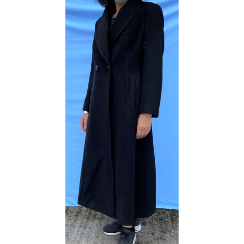 210 - A Jaques Vert long black coat, wool with 7% cashmere, size 14, with original labels; a Michael Kors ... 