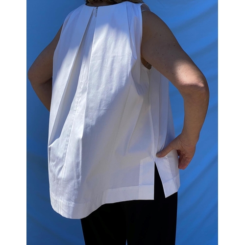 240 - Escada - a sleeveless pleated cream top, size M with original labels; Joseph Ribkoff - a pair of sof... 