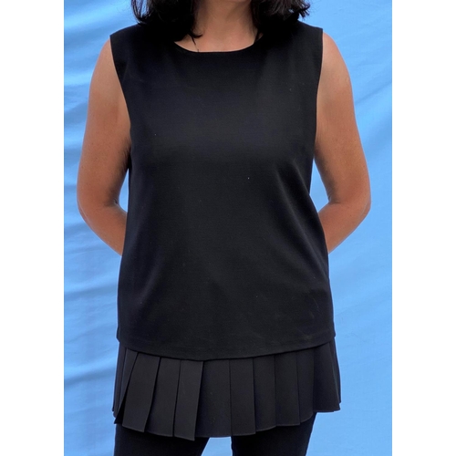 265 - Joseph Ribkoff - black jersey evening top with 3/4 length sleeves and diamante cuffs and draped fron... 