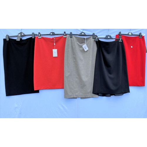 271 - Five skirts - black Marccain, size M, with labels; Armani red , size 44, with labels; Fabiano Filipp... 