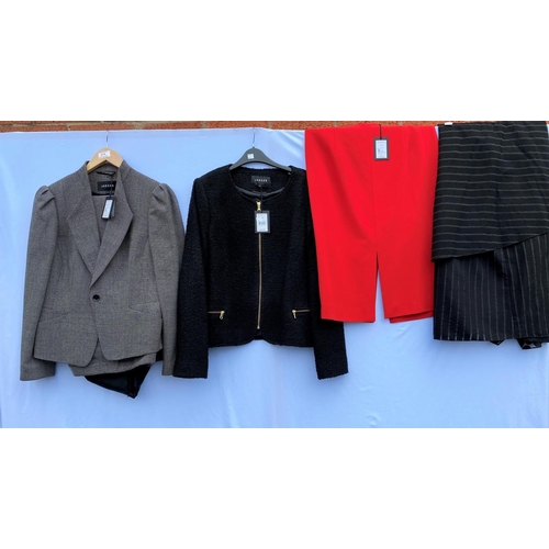 275 - Mixed lot -Jaeger 2 piece trouser suit, size 16, with labels; Jaeger black boucle jacket, size 14, w... 