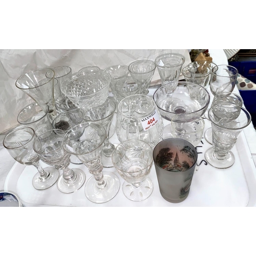 404 - A selection of 19th century and later conical wines, slice cut; other glasses