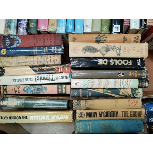 23 - A large selection of 1960's/70's hardback books - thriller spy novels by Frederick Forsyth, etc.; Bo... 