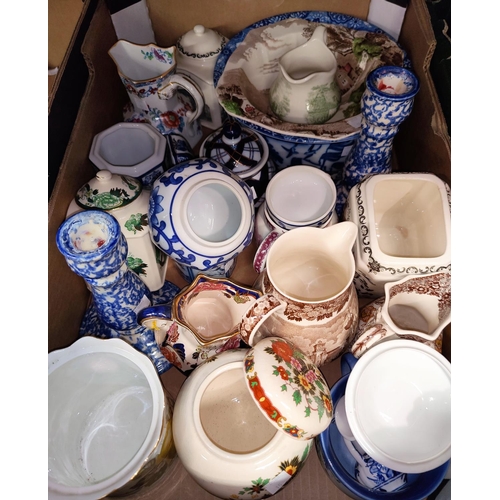 40 - A selection of blue & white and other decorative china