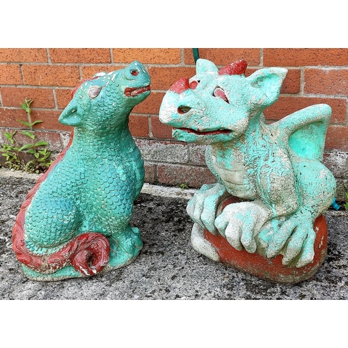 65 - Two garden dragon figures