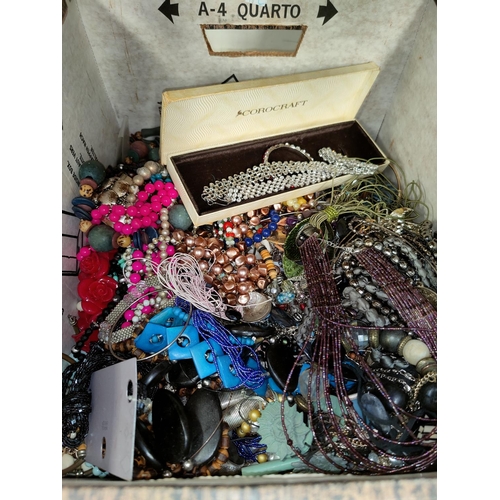 70E - A large selection of various items of costume jewellery, a modern costume clear stone and silvered n... 