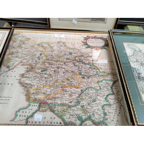 129 - Robert Morden, 'West Riding of Yorkshire' and other antique and vintage country maps