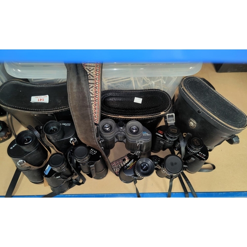 141 - Five various pairs of binoculars