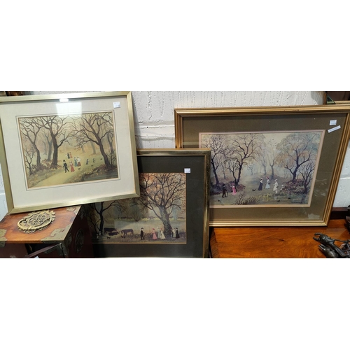 153A - Three framed and glazed Helen Bradley prints