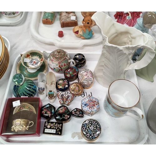 395 - A selection of trinket boxes; etc.