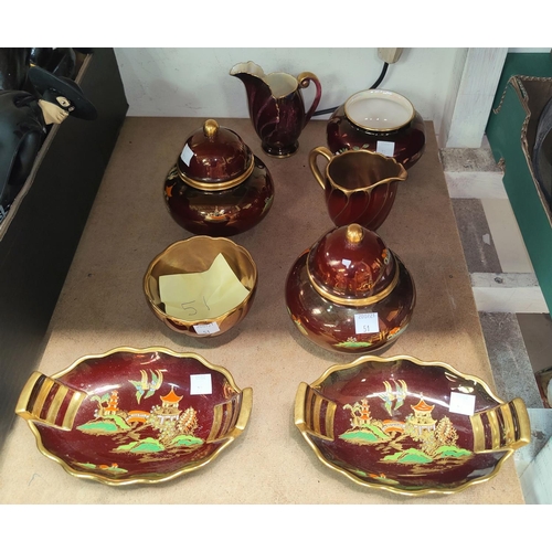 51 - A selection of Carltonware Rouge Royale china