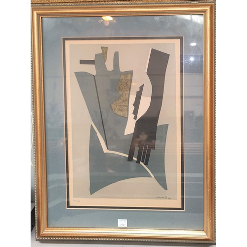 650c - Alberto Magnelli: Lithograph limited edition 524/575. Untitled Abstract.  Framed & glazed.