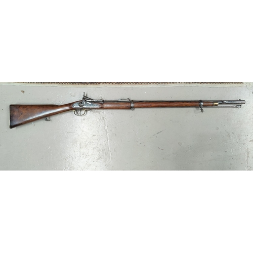 168 - A 19th century Sniders-Patent breech loading percussion rifle, with crown mark to lock, double barre... 