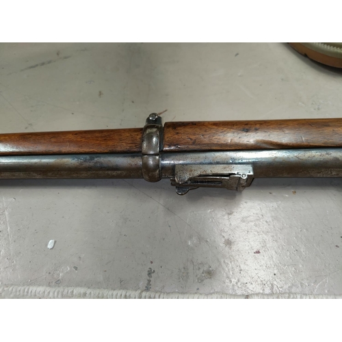 168 - A 19th century Sniders-Patent breech loading percussion rifle, with crown mark to lock, double barre... 