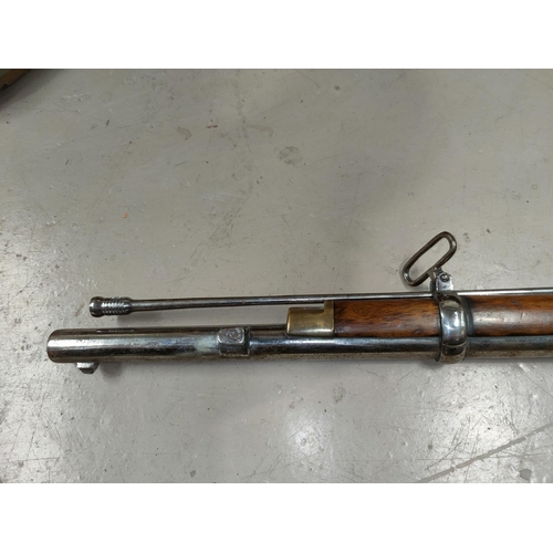 168 - A 19th century Sniders-Patent breech loading percussion rifle, with crown mark to lock, double barre... 