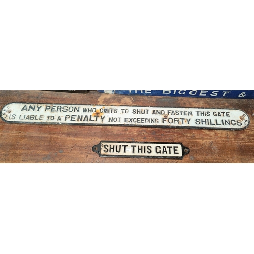 181 - A pair of original early 1900's cast iron gate signs for the L.N.E.R 
a) Any person who omits to shu... 
