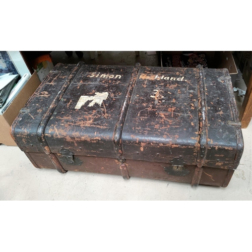197A - Two vintage travel trunks