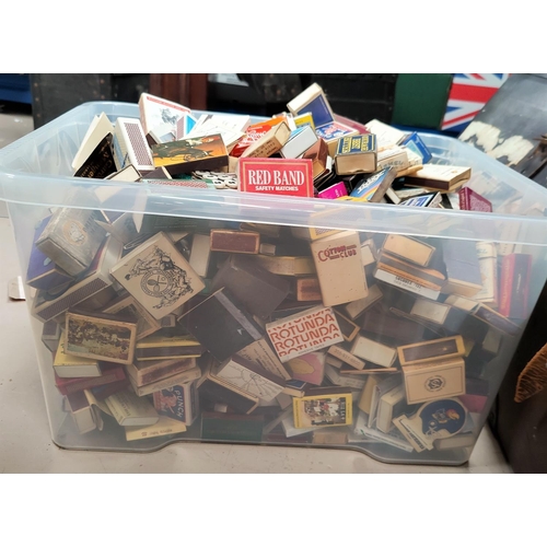 21 - A large collection of matchbooks and packs in vintage hat boxes