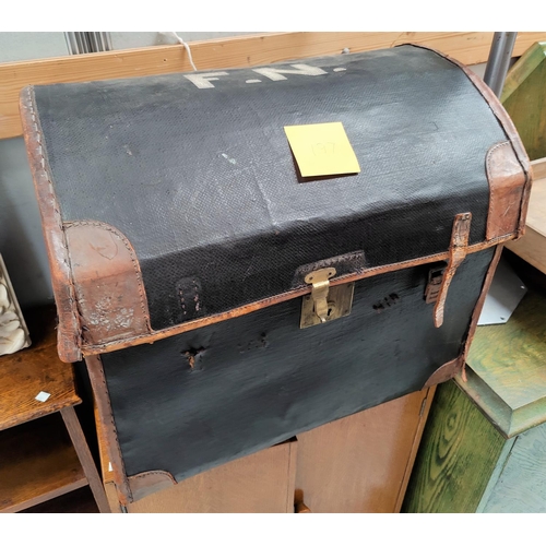 197 - A vintage traveller's dome top trunk