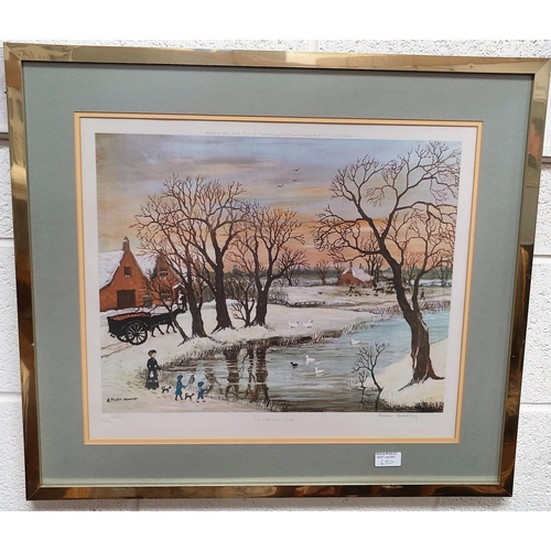 650 - After Helen Bradley. 'Our Christmas Ducks' pencil signed print bearing Fine Art Guild stamp, 45 x 53... 