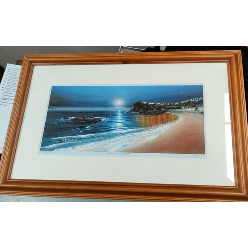 673 - After Craig Long: Corbyn lights Torquay, signed limited edition prints 82/395 framed and glazed