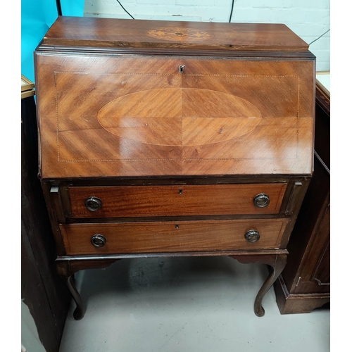 818 - An early 20th century inland mahogany fall front bureau