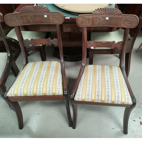 710 - A 1920's set of 4 mahogany dining chairs; a William IV pair of mahogany dining chairs